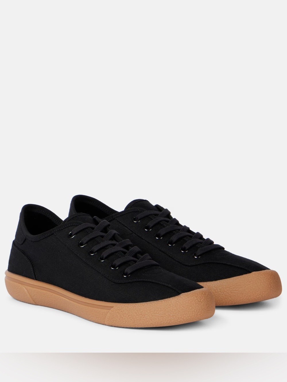The Row Black Canvas Athletic Sneakers with Gum Sole | EU 38